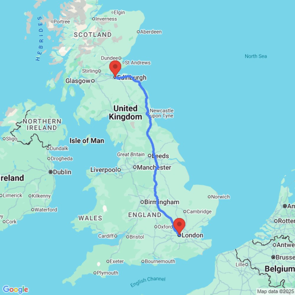 Trip between Edinburgh and London