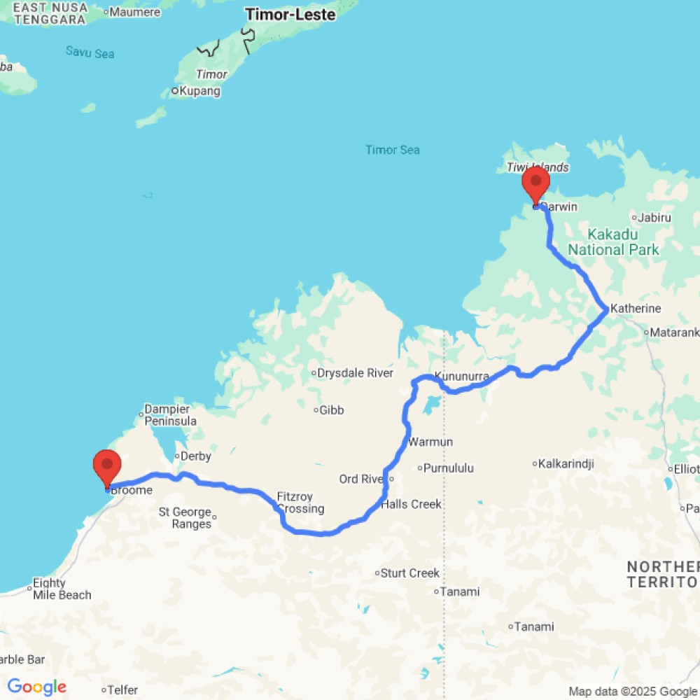 Trip between Broome and Darwin