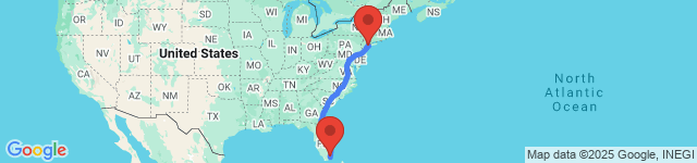 New York to Miami road trip scenery