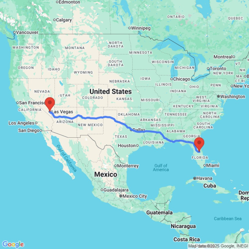 Trip between Las Vegas and Orlando