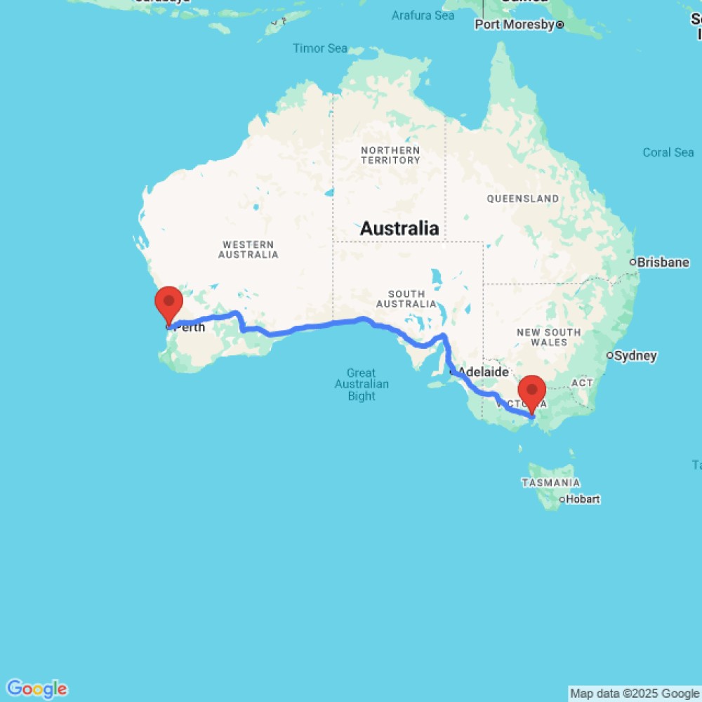 Trip between Perth and Melbourne