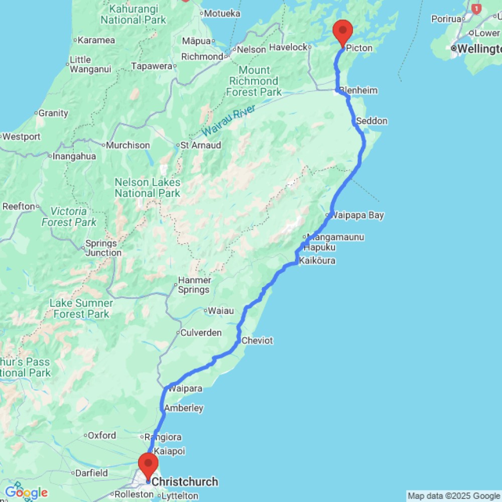 Trip between Christchurch and Picton