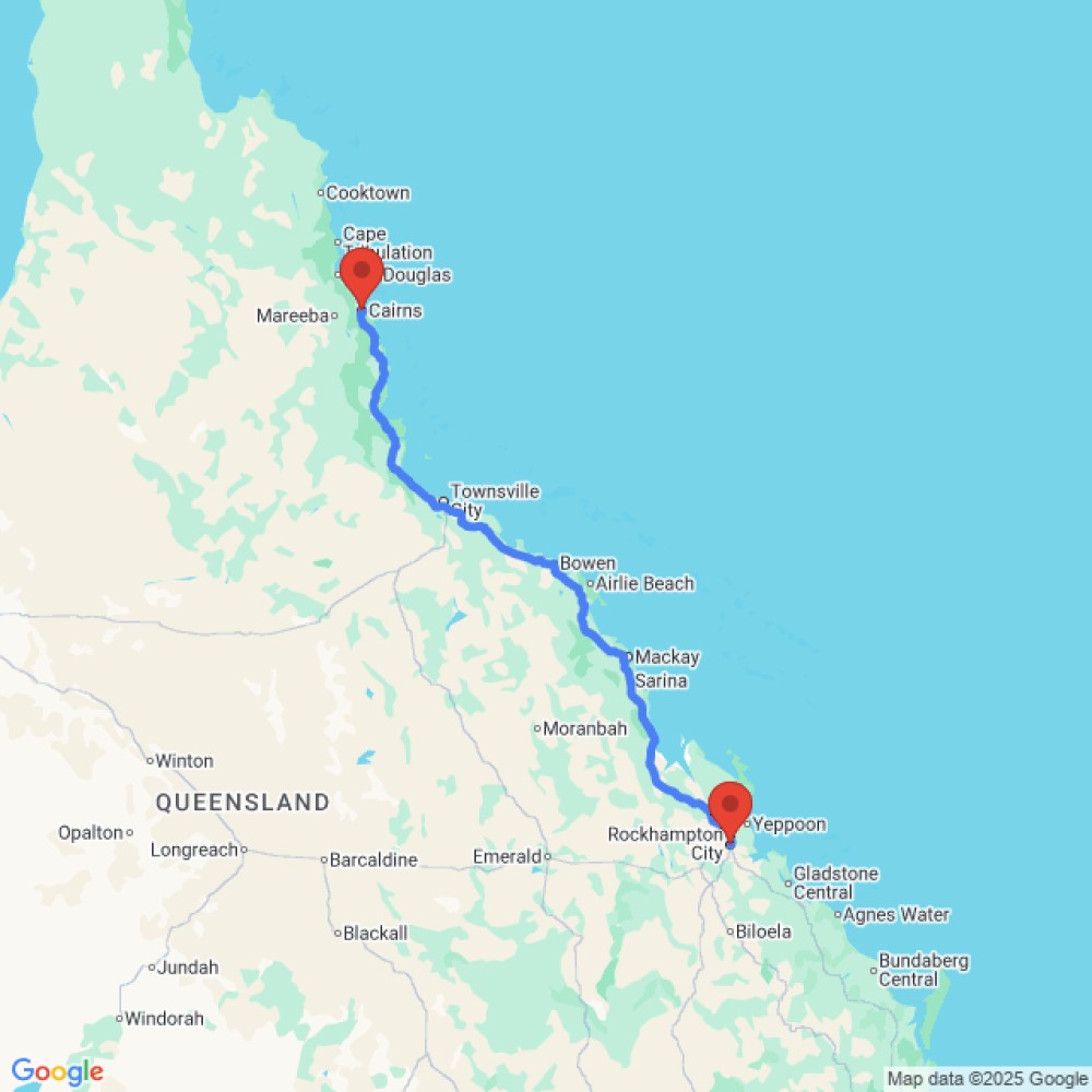 Trip between Rockhampton and Cairns
