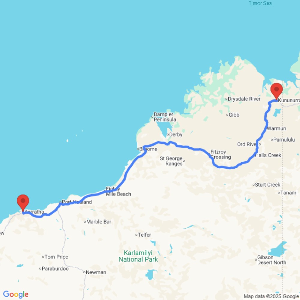 Trip between Karratha and Kununurra