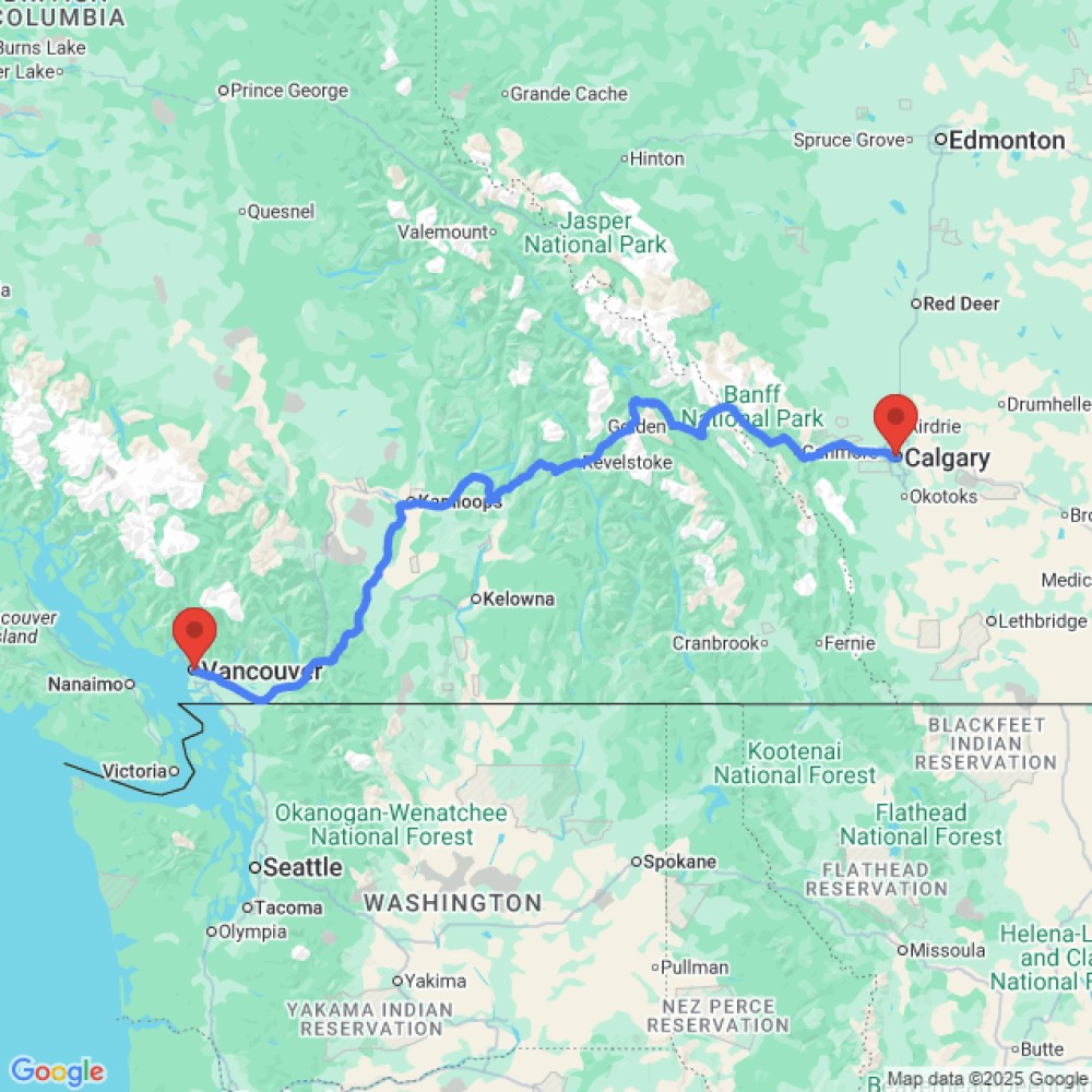 Trip between Calgary and Vancouver