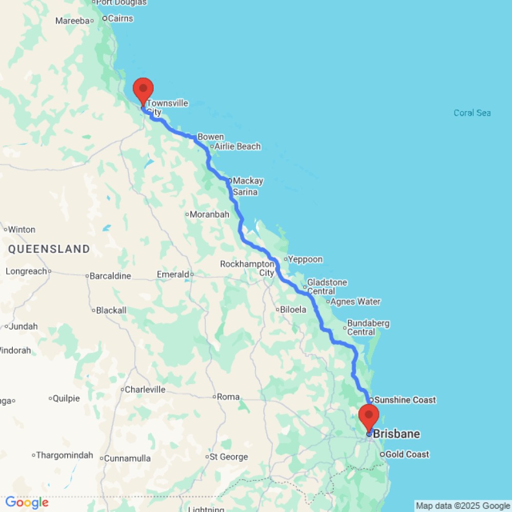 Trip between Townsville and Brisbane