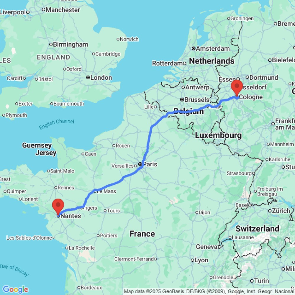 Trip between Nantes and Cologne