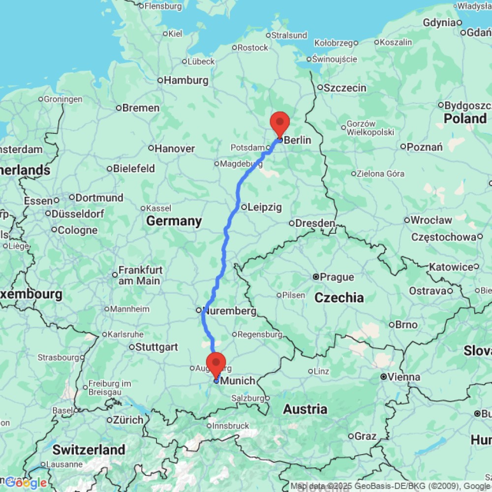 Trip between Munich and Berlin
