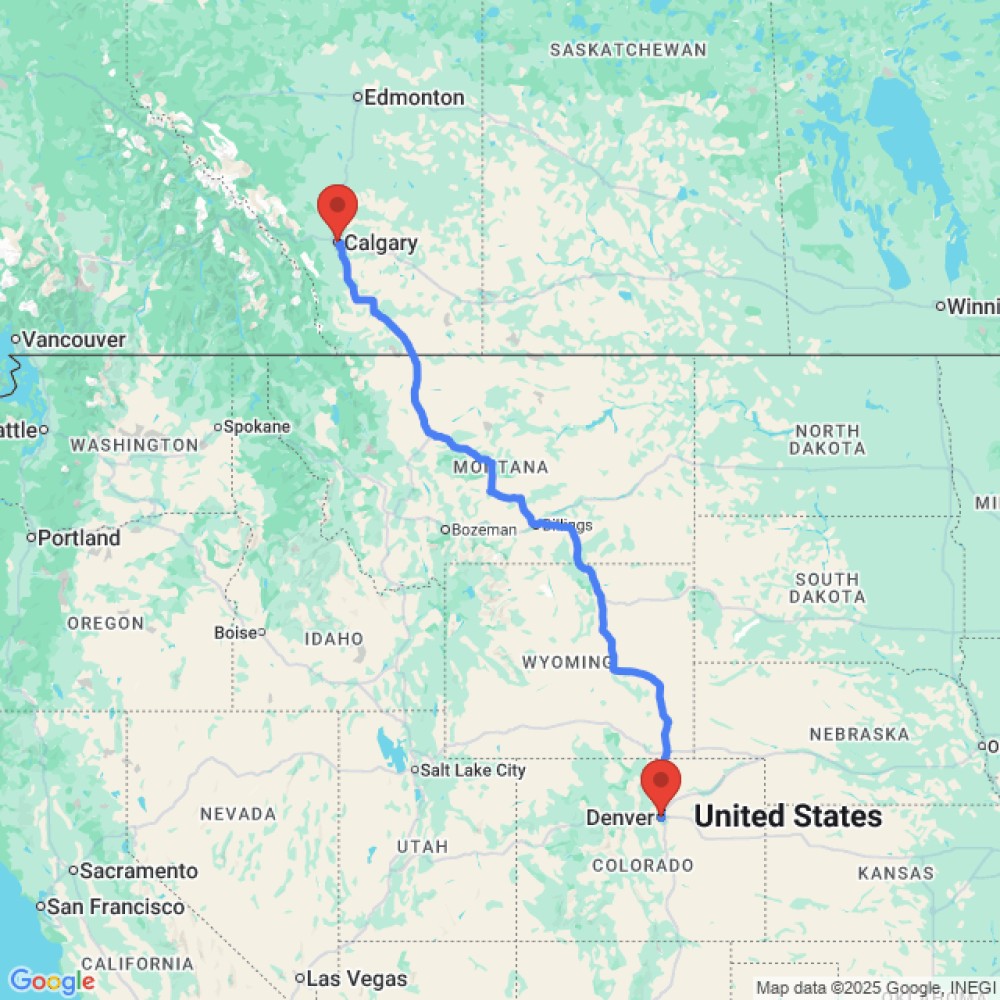 Trip between Denver and Calgary
