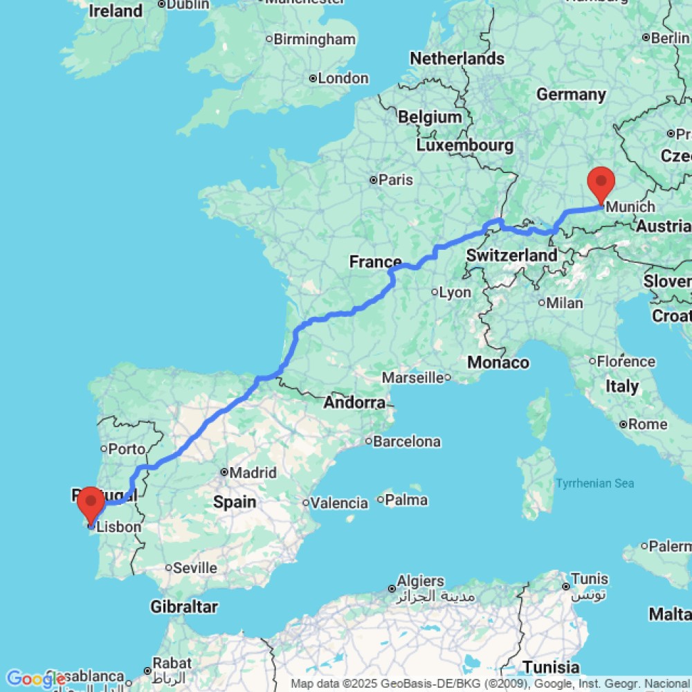 Trip between Lisbon and Munich