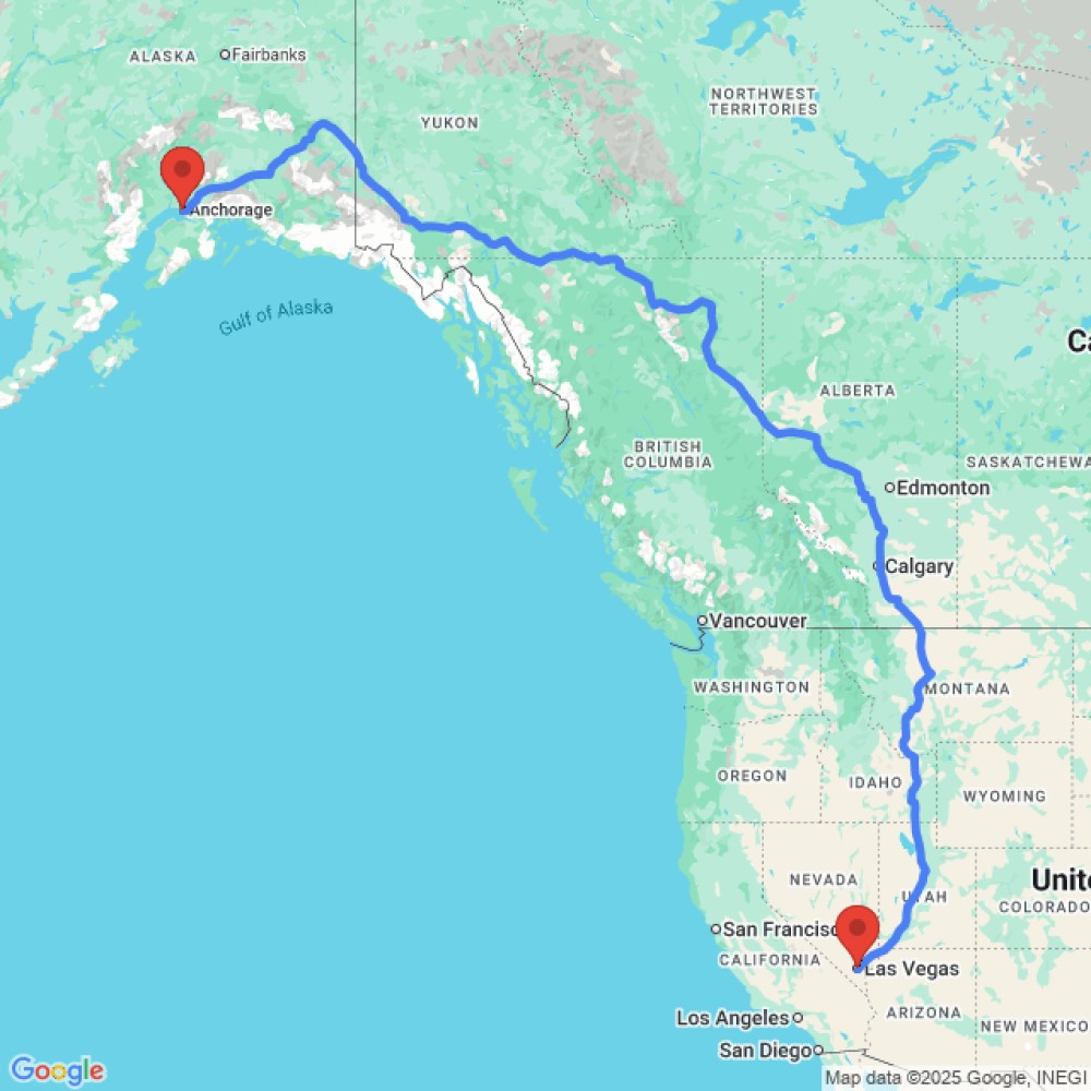 Trip between Las Vegas and Anchorage