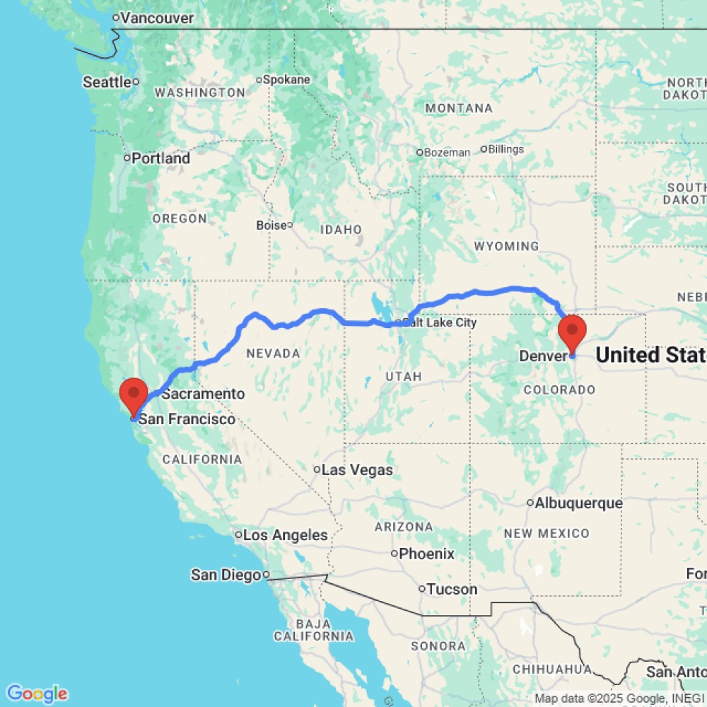 Trip between San Francisco and Denver