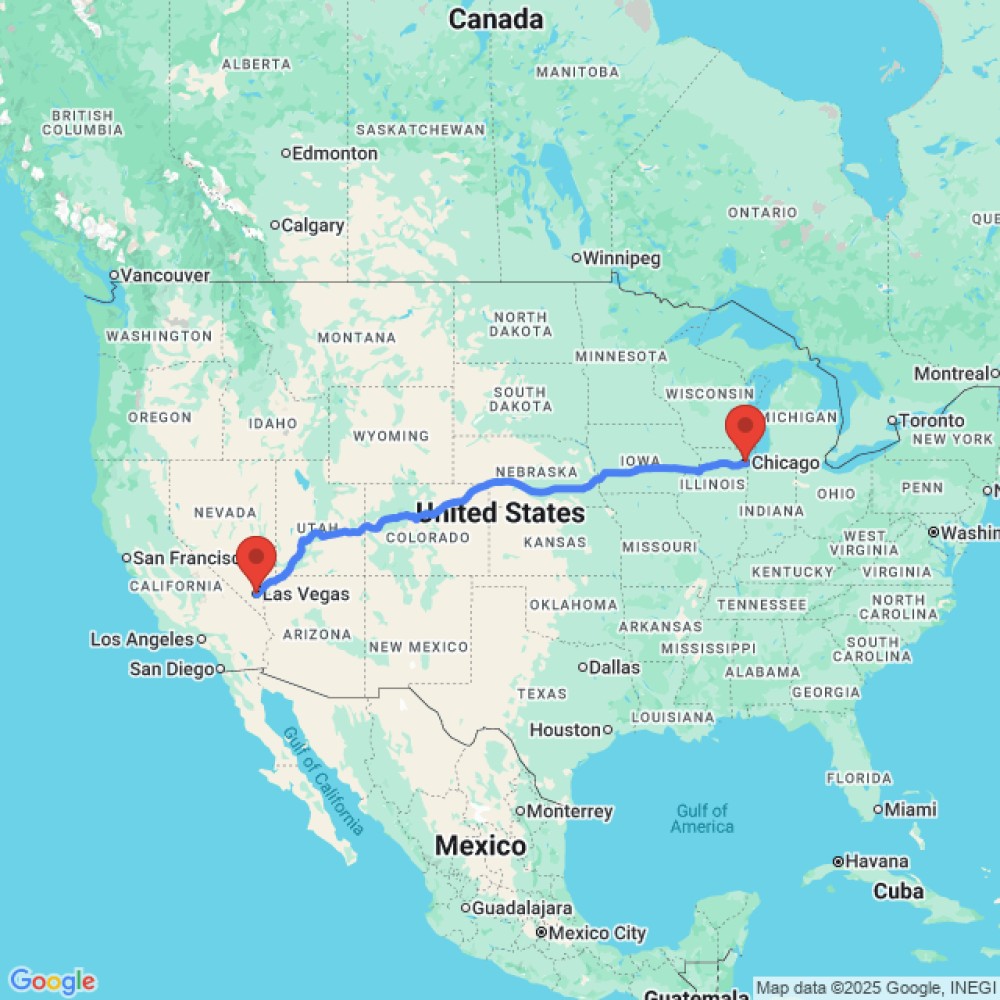 Trip between Las Vegas and Chicago