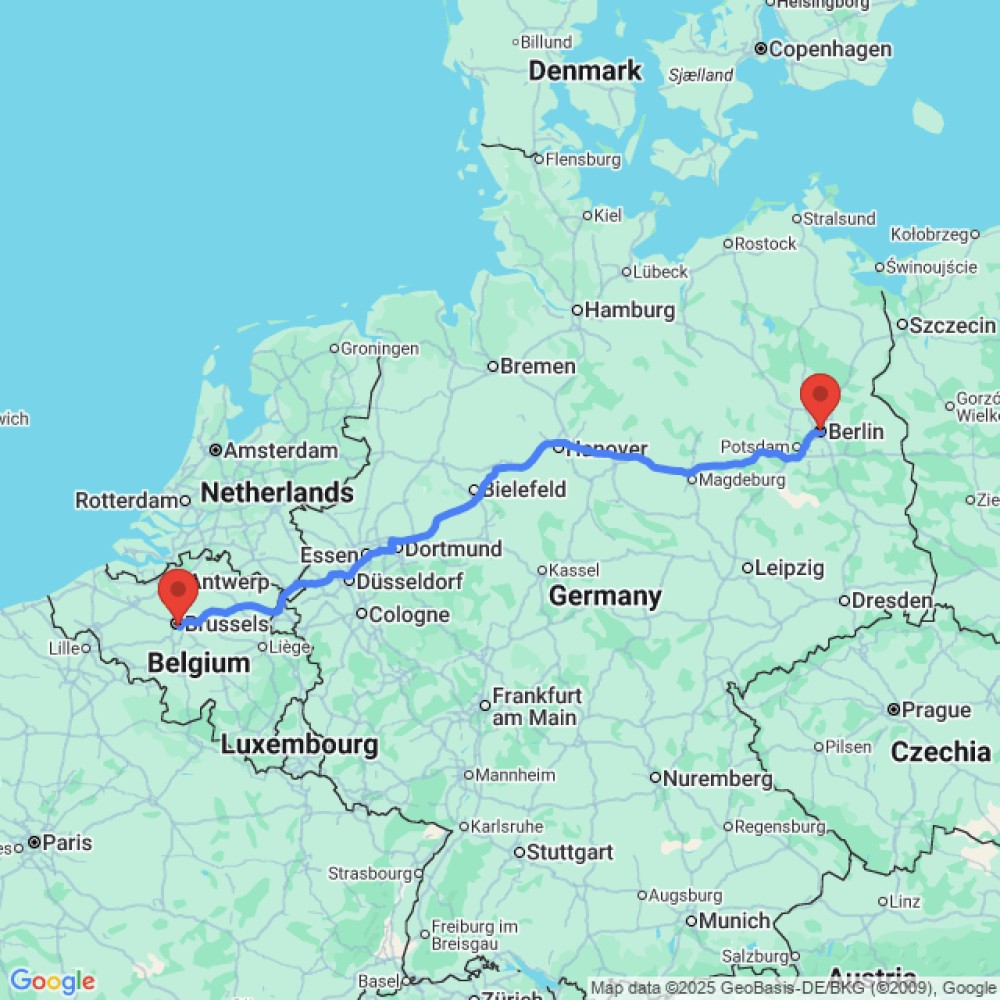 Trip between Berlin and Brussels