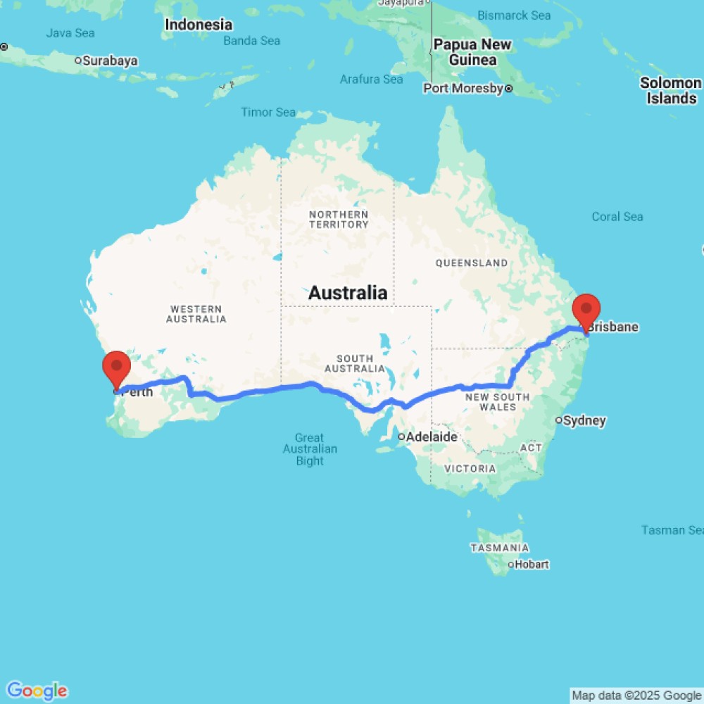 Trip between Gold Coast and Perth