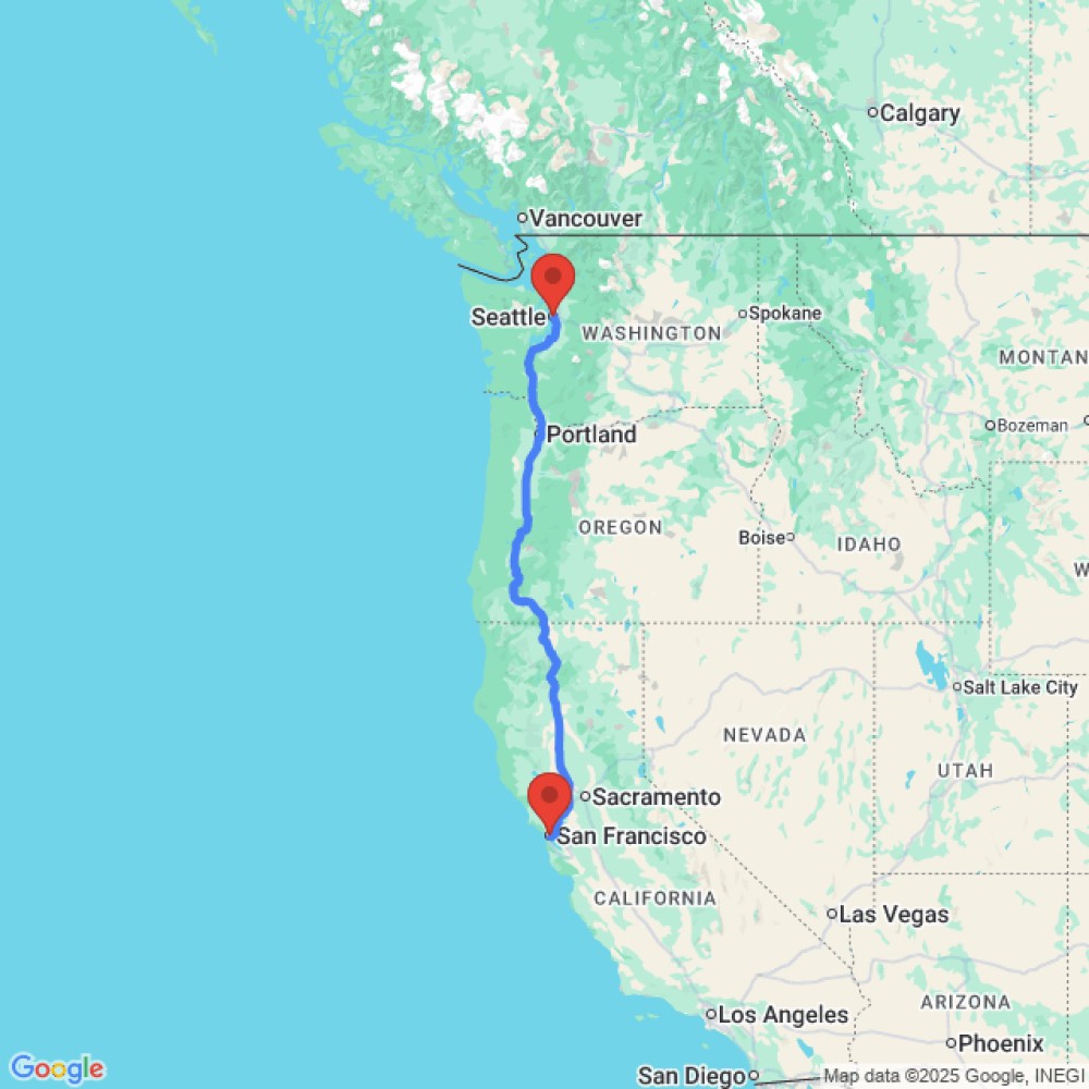 Trip between San Francisco and Seattle
