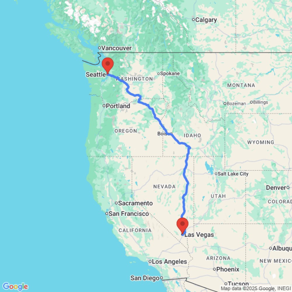 Trip between Las Vegas and Seattle