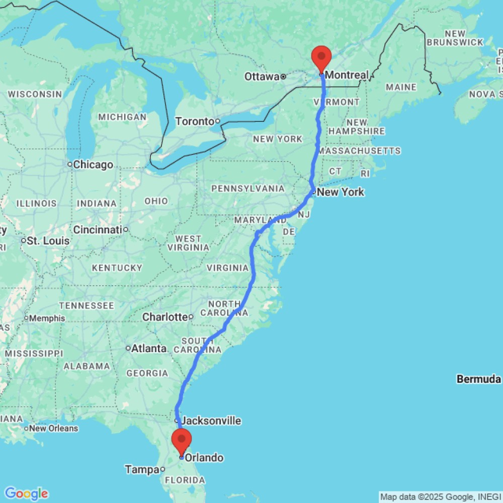 Trip between Montreal and Orlando