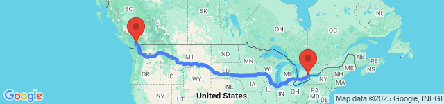 Vancouver to Toronto road trip scenery