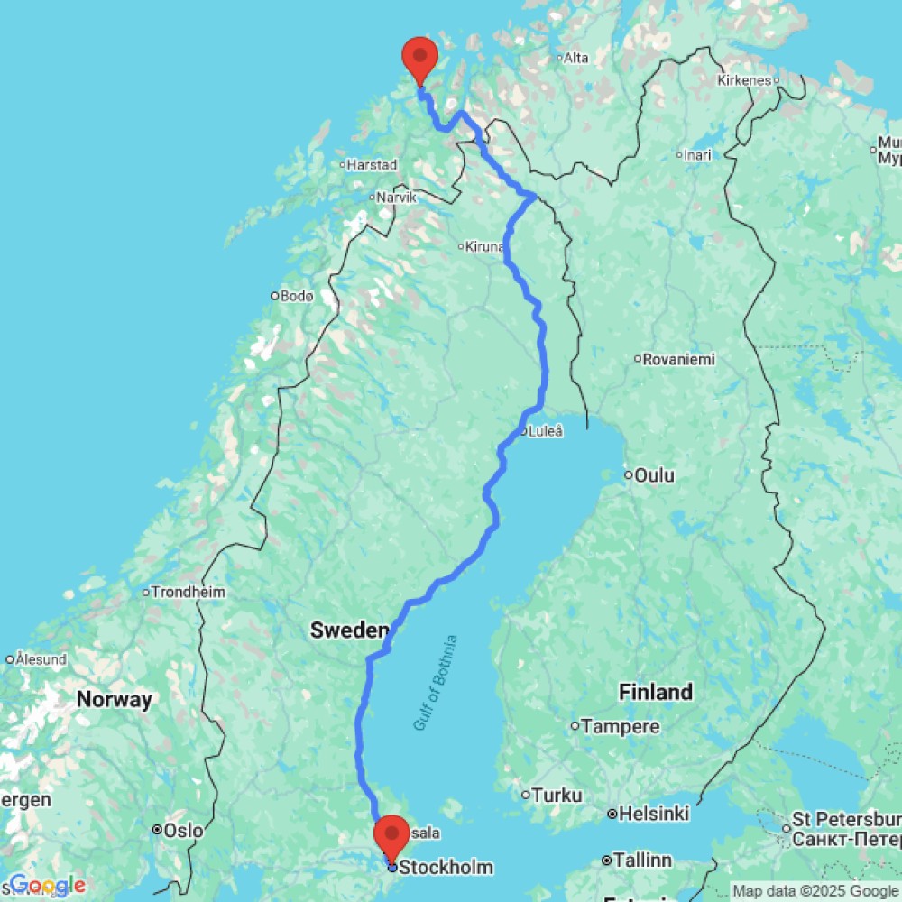 Trip between Tromso and Stockholm