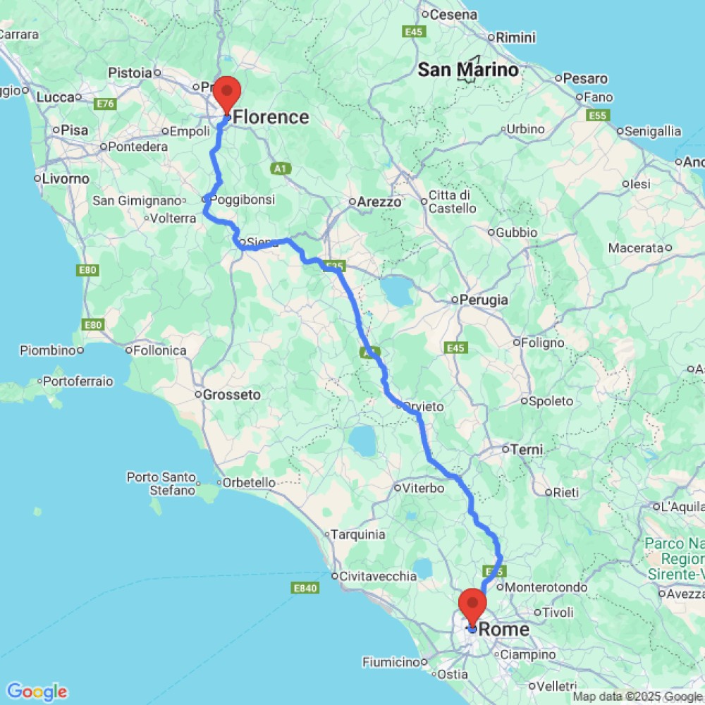 Trip between Florence and Rome