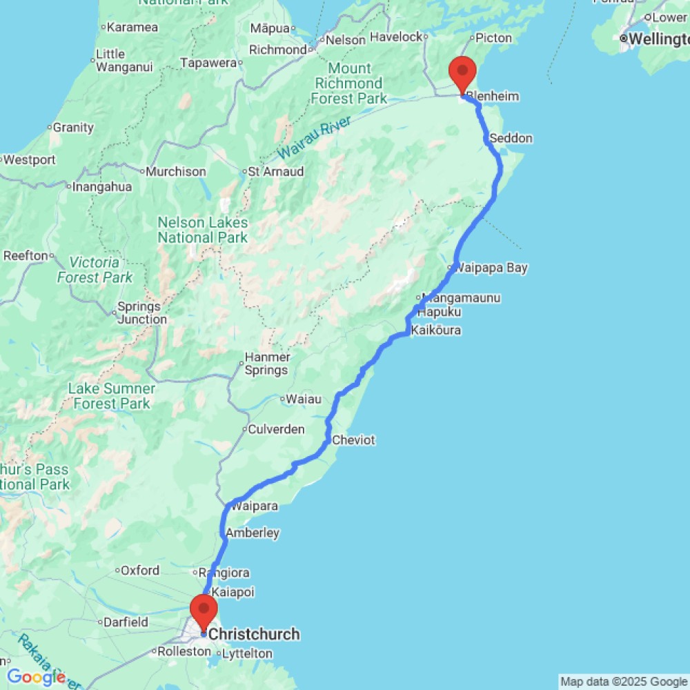 Trip between Christchurch and Blenheim