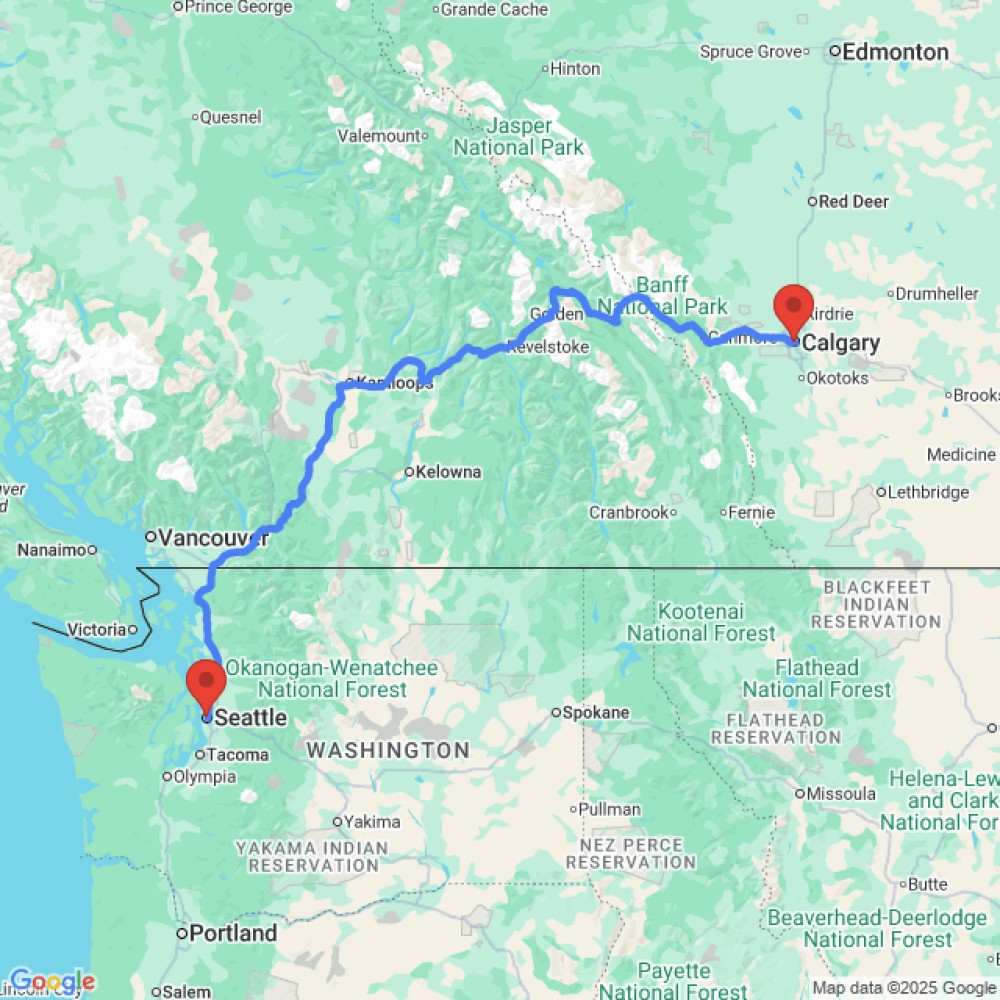 Trip between Seattle and Calgary