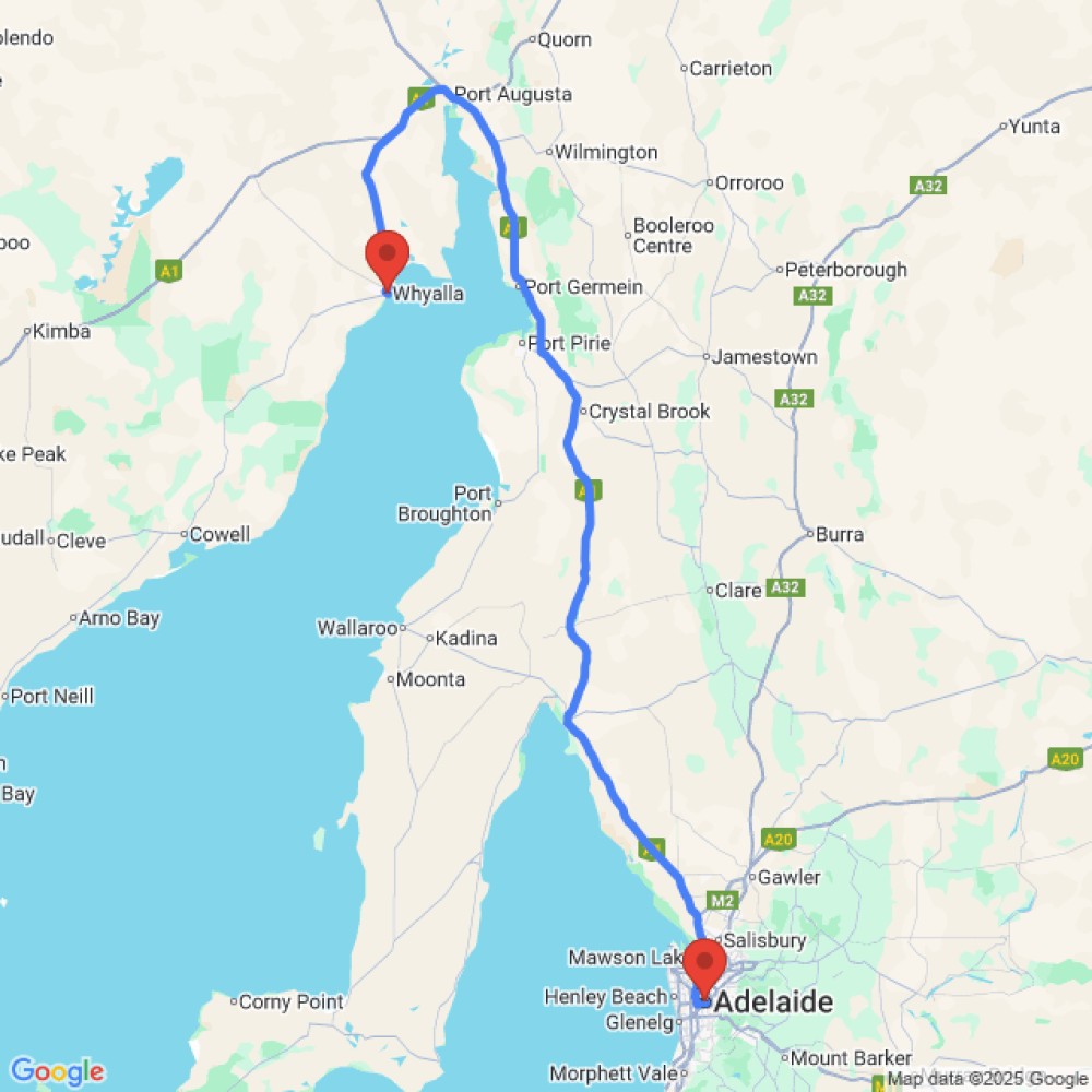 Trip between Adelaide and Whyalla
