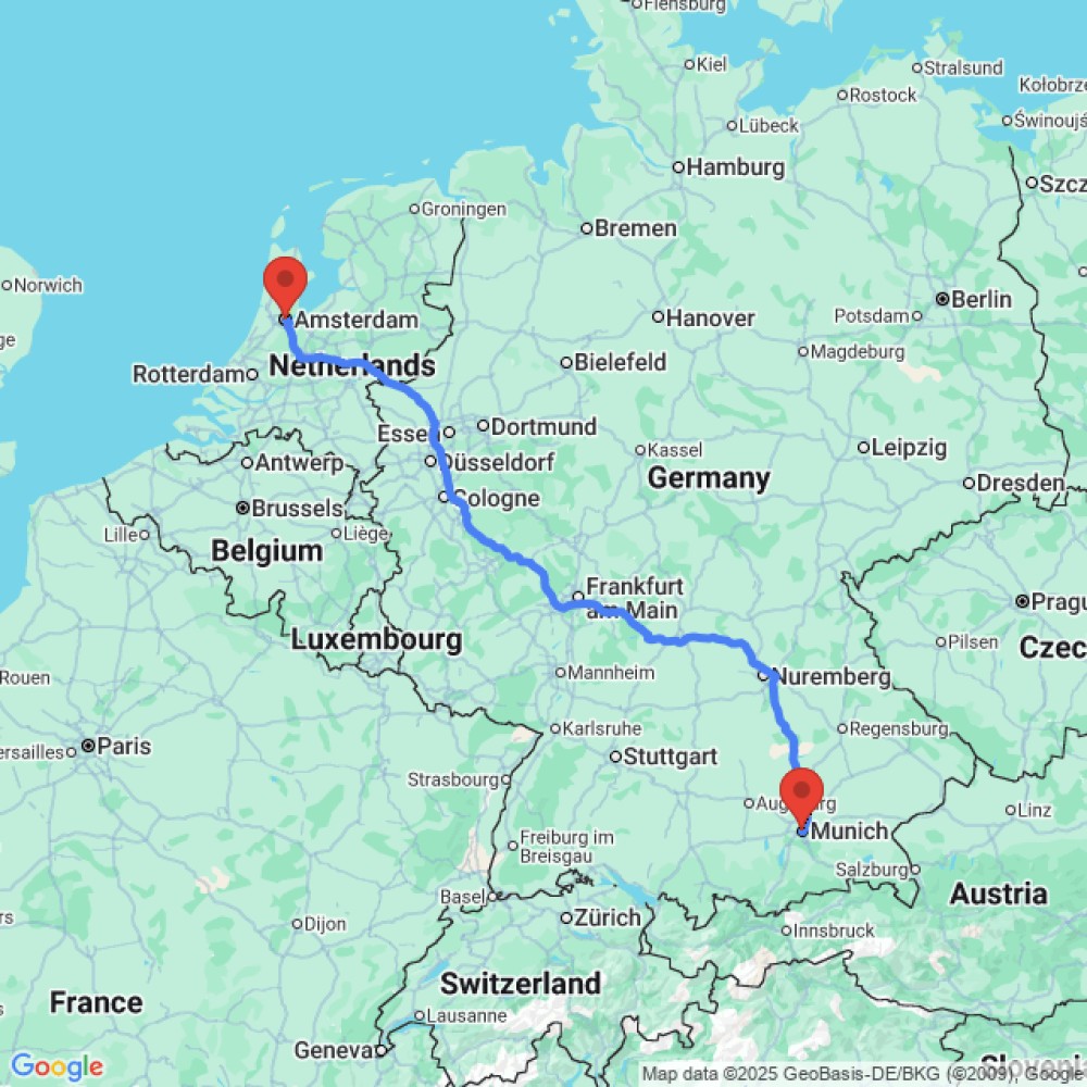 Trip between Munich and Amsterdam