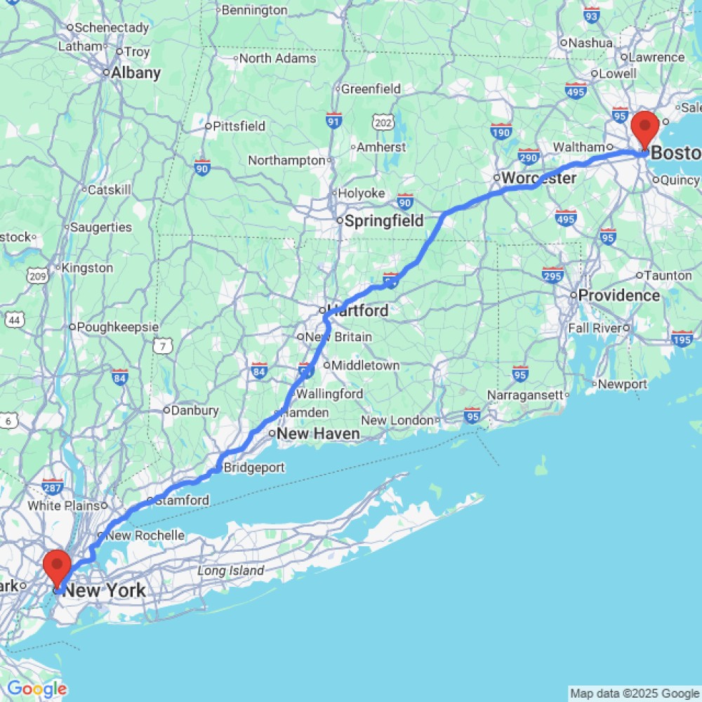 Trip between Boston and New York