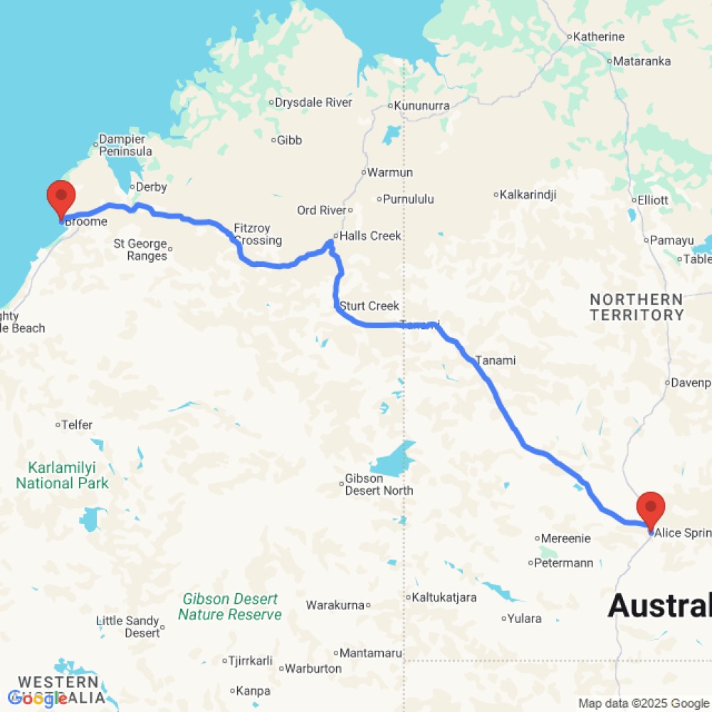 Trip between Alice Springs and Broome