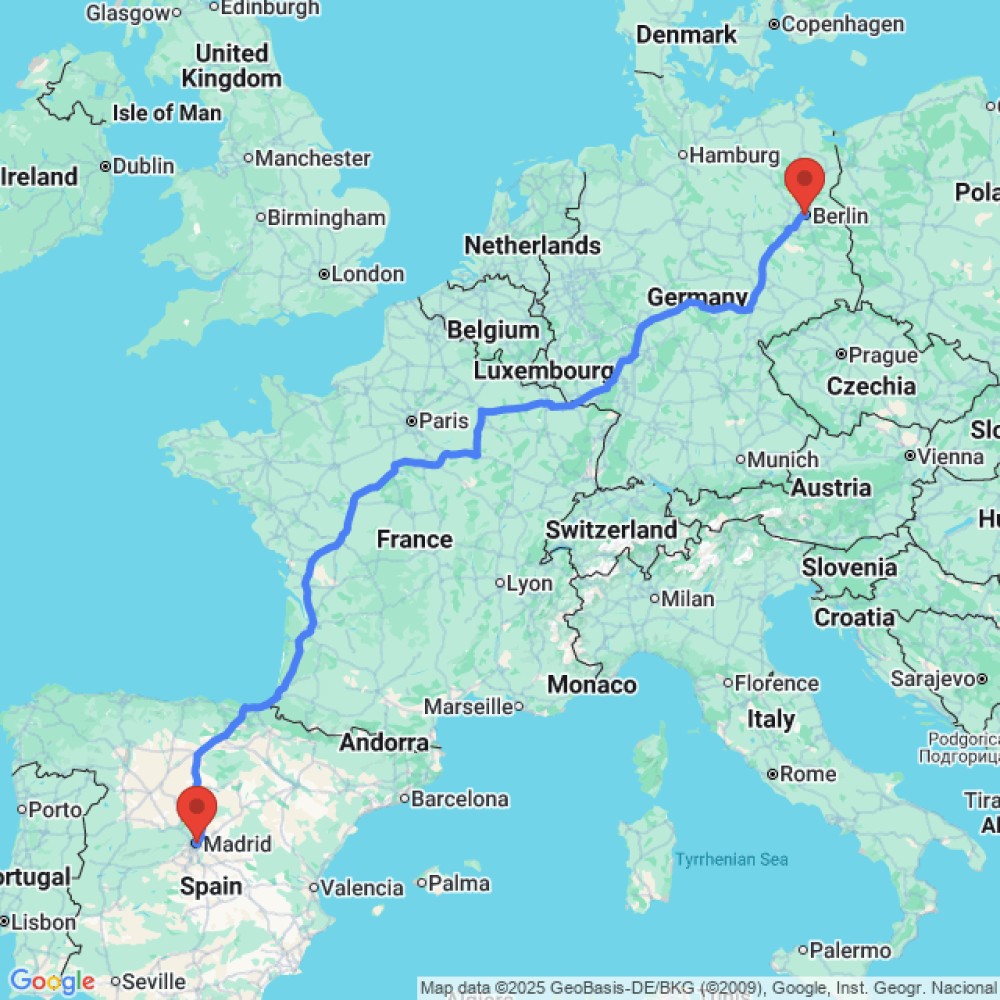 Trip between Berlin and Madrid