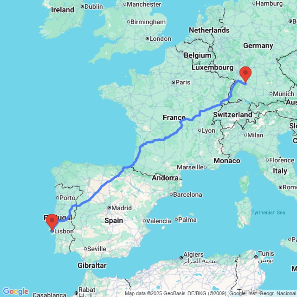 Trip between Lisbon and Stuttgart