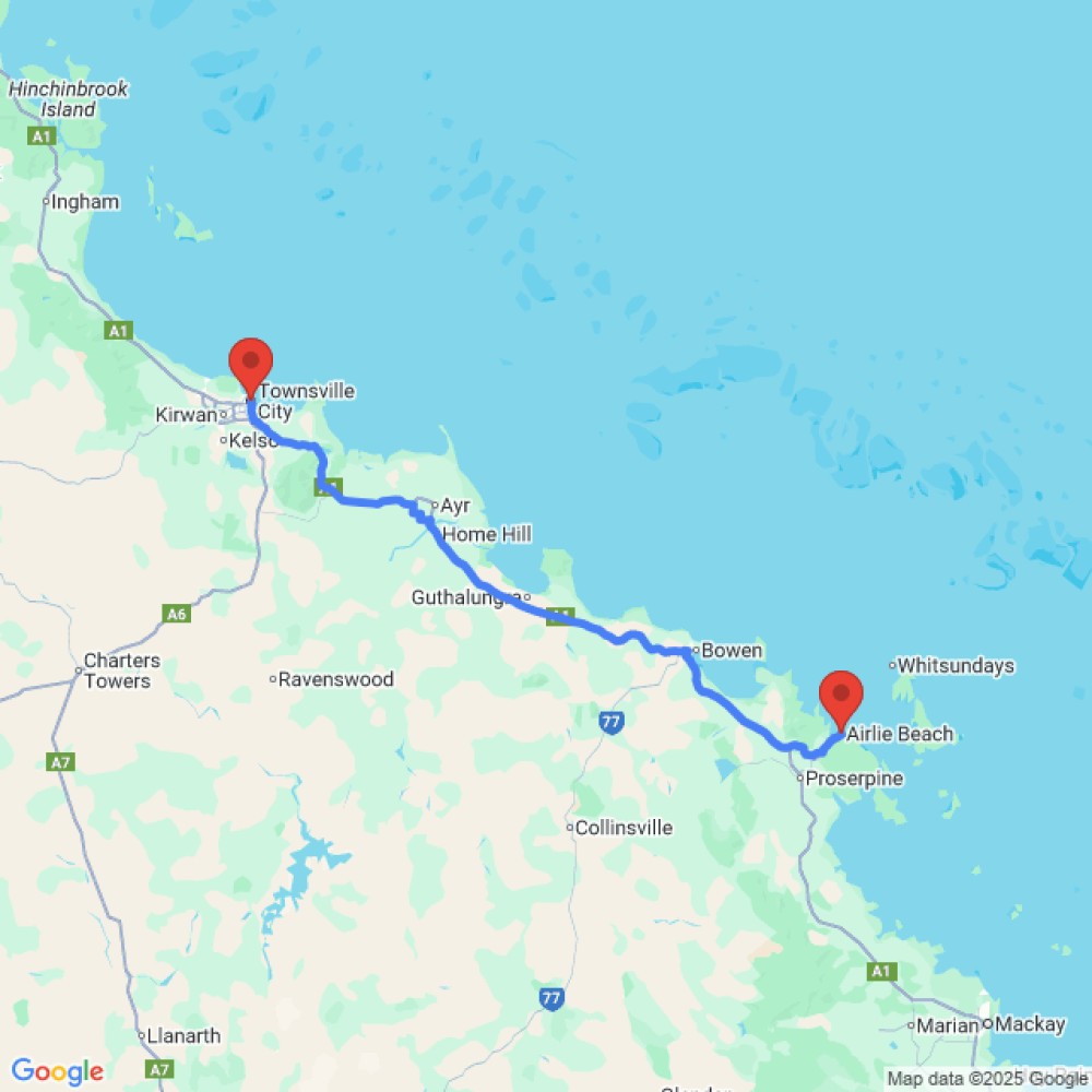 Trip between Airlie Beach and Townsville