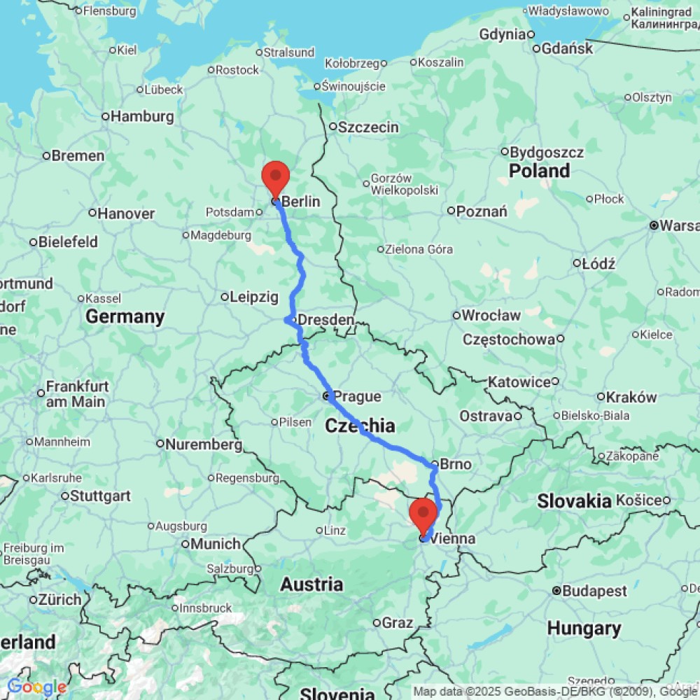 Trip between Berlin and Vienna