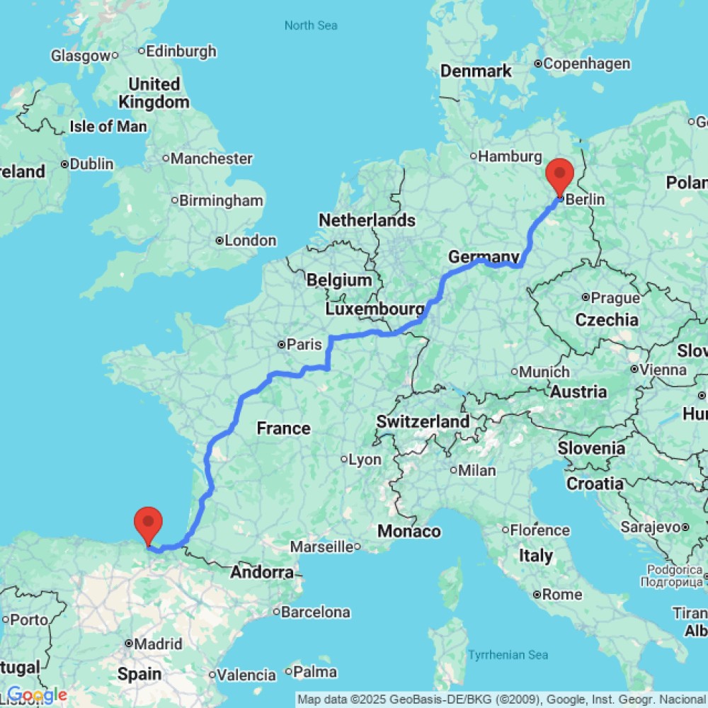 Trip between Berlin and Bilbao