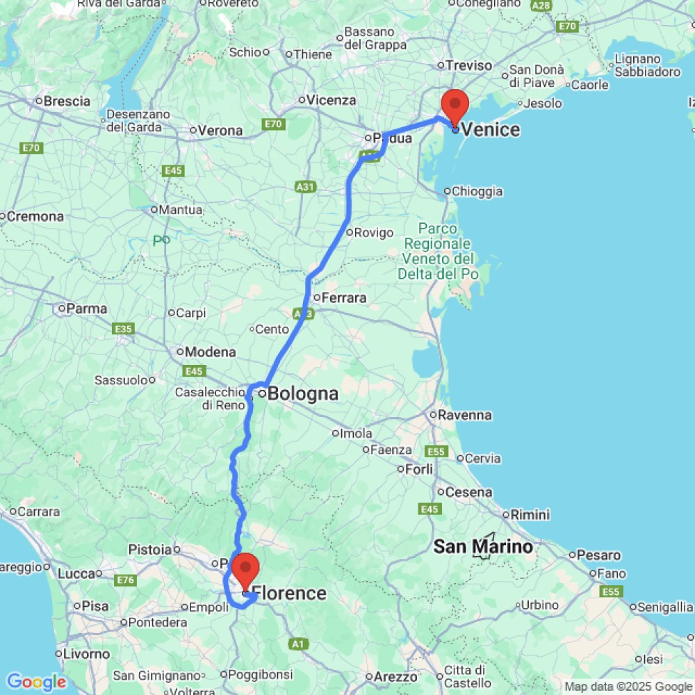 Trip between Florence and Venice
