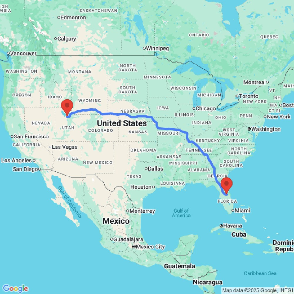 Trip between Orlando and Salt Lake City