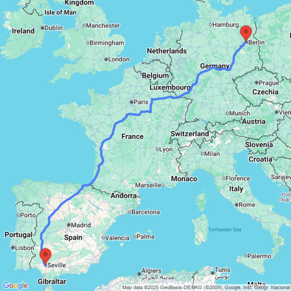 Trip between Berlin and Seville