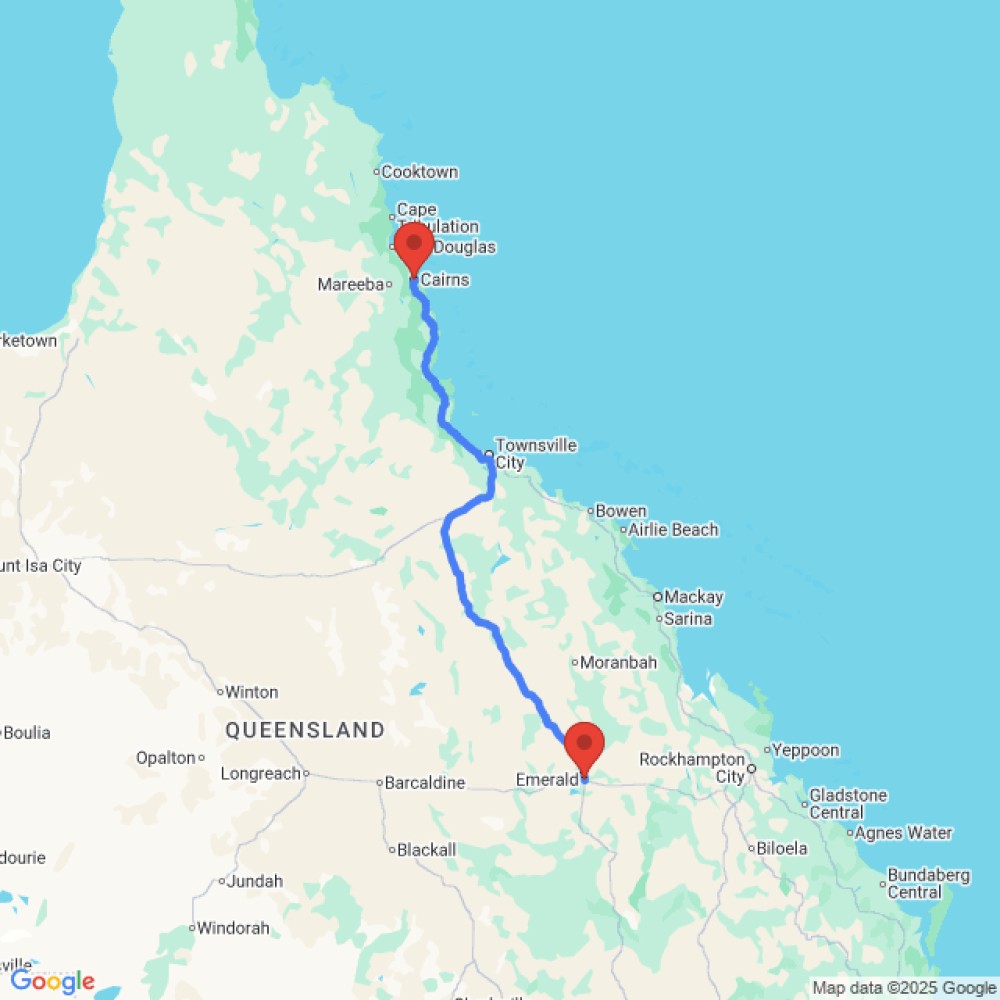 Trip between Emerald and Cairns
