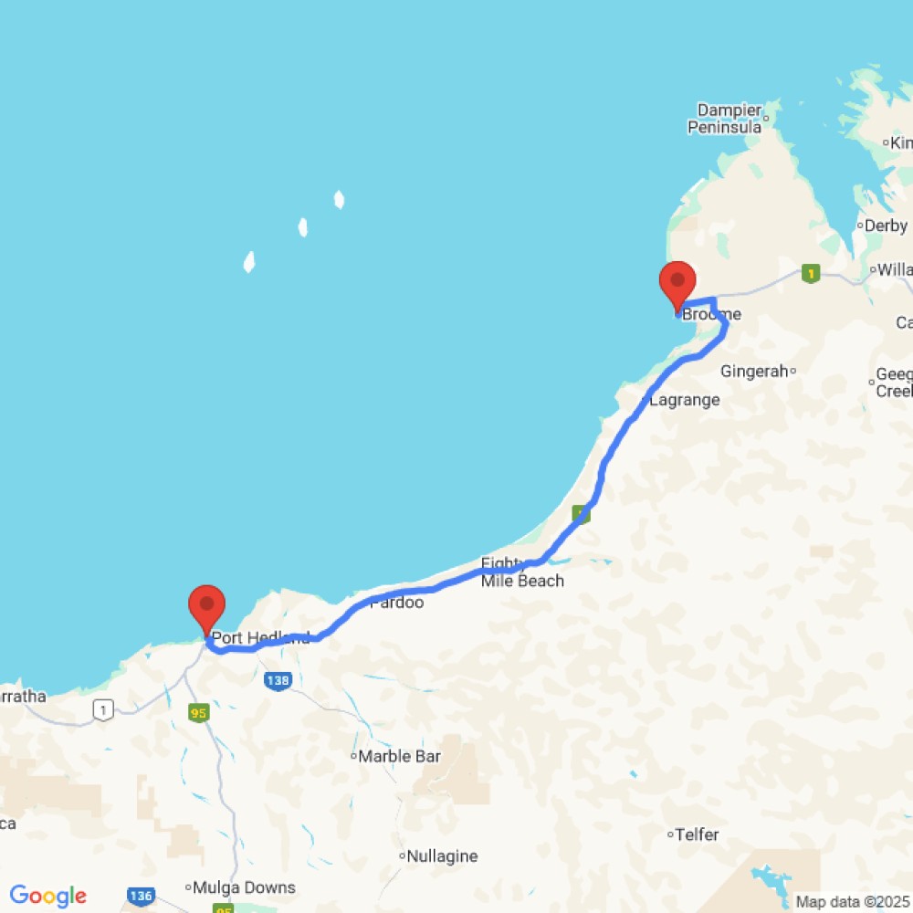 Trip between Broome and Port Hedland