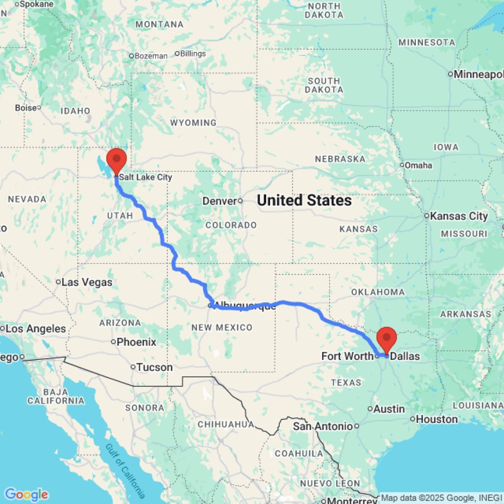 Trip between Salt Lake City and Dallas