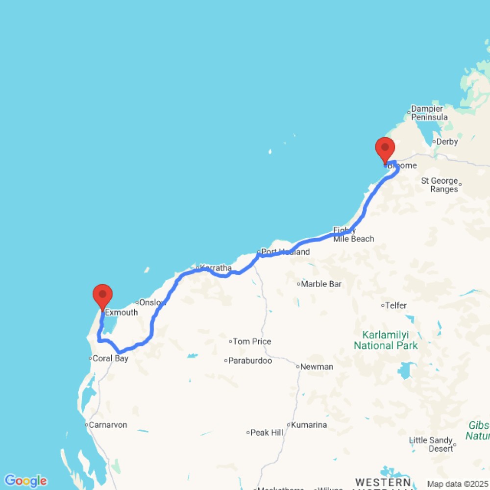 Trip between Broome and Exmouth