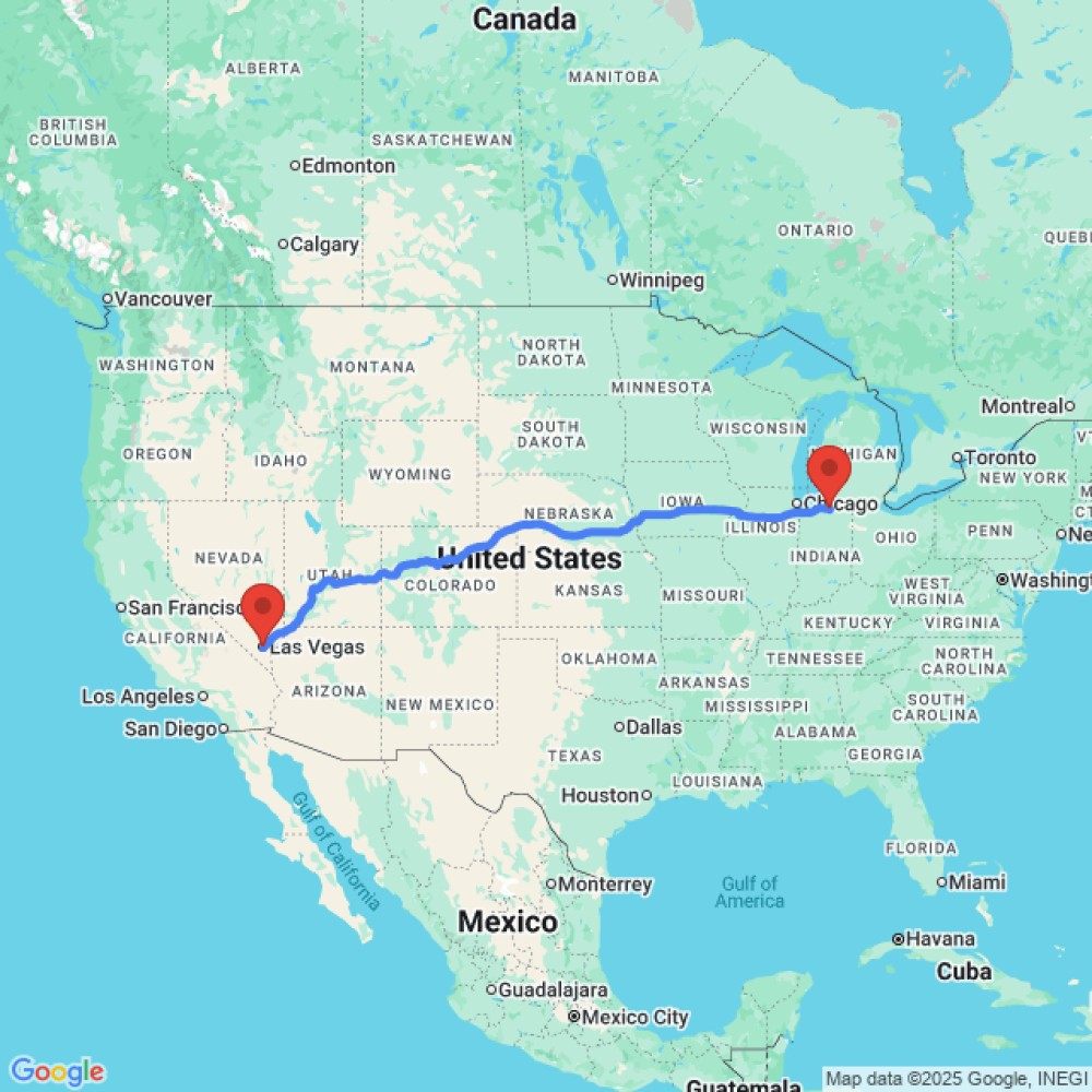 Trip between Elkhart and Las Vegas