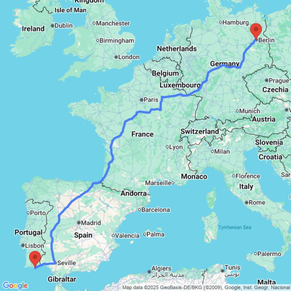 Trip between Berlin and Faro
