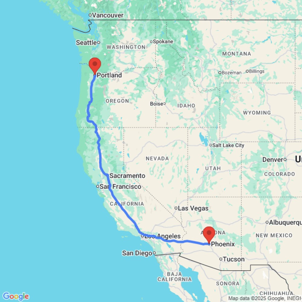 Trip between Phoenix and Portland