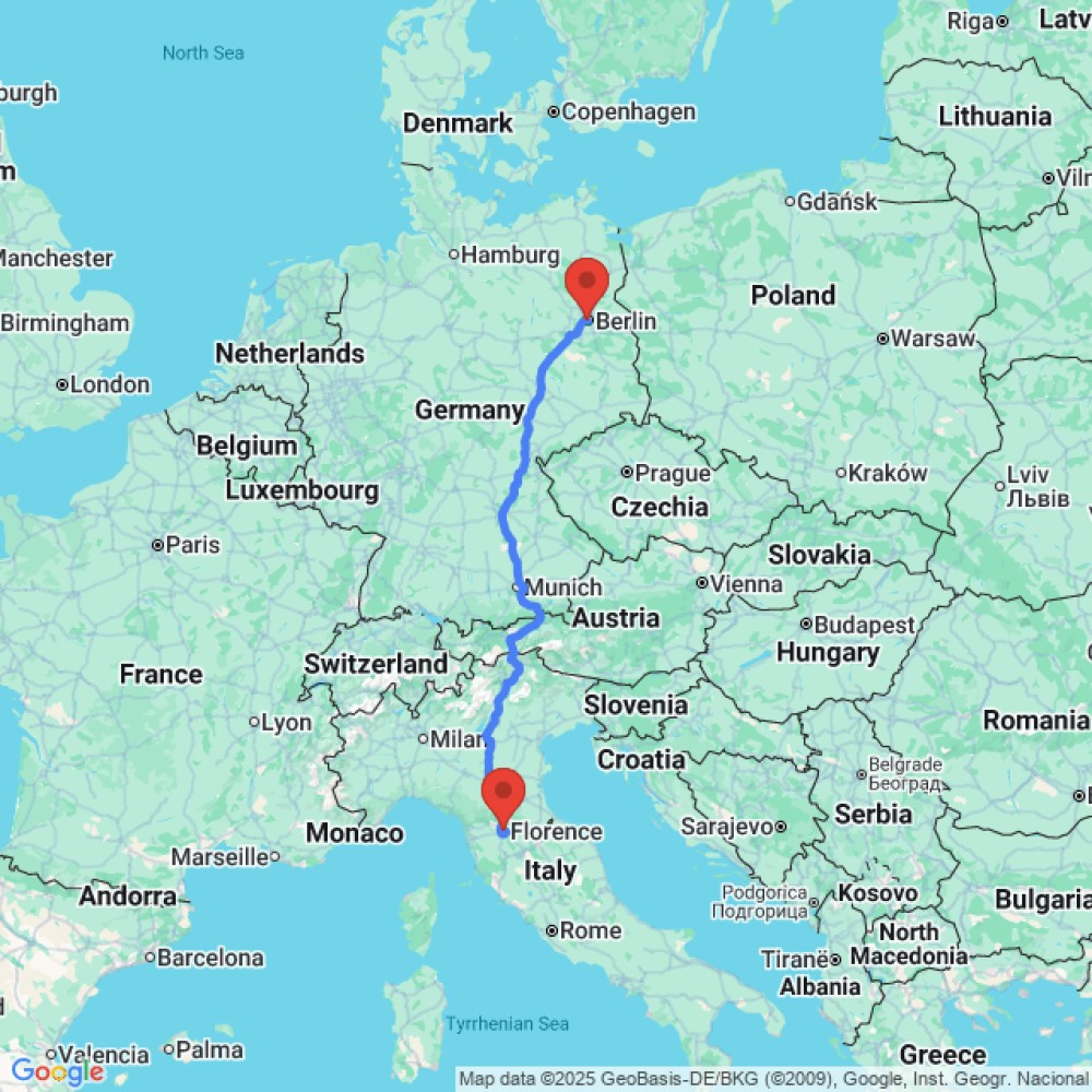 Trip between Florence and Berlin