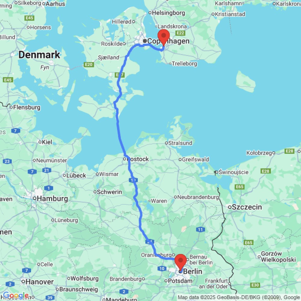 Trip between Berlin and Malmö