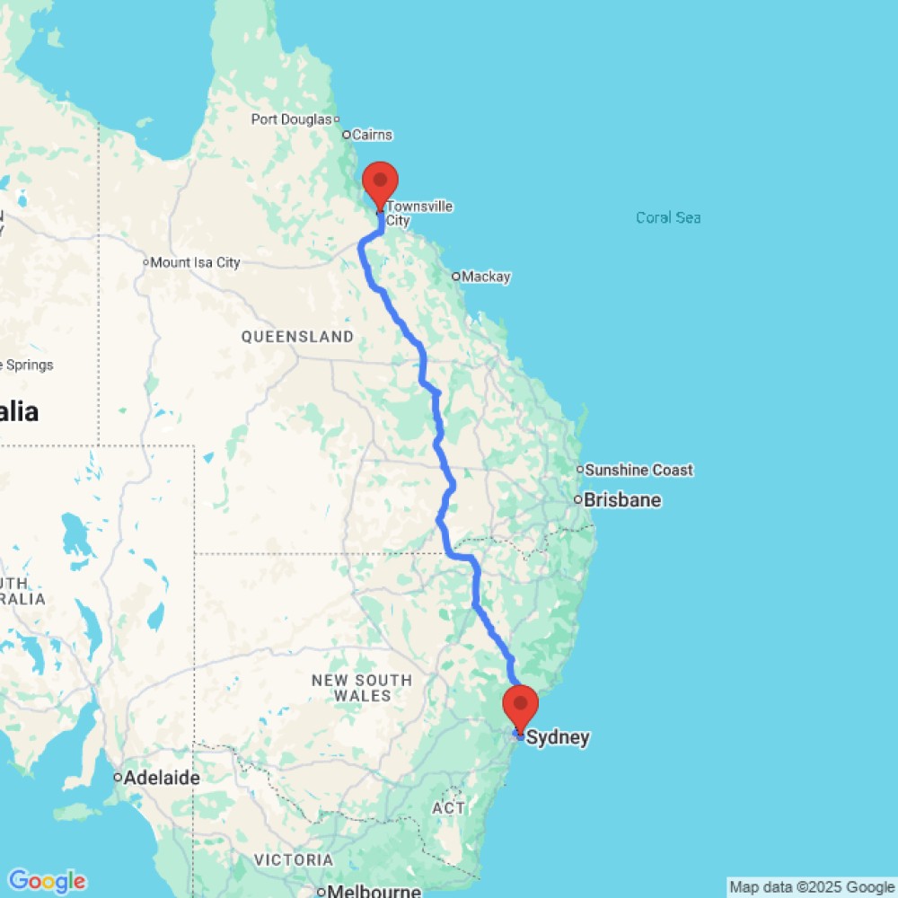 Trip between Sydney and Townsville