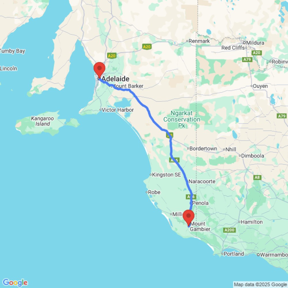 Trip between Adelaide and Mt Gambier